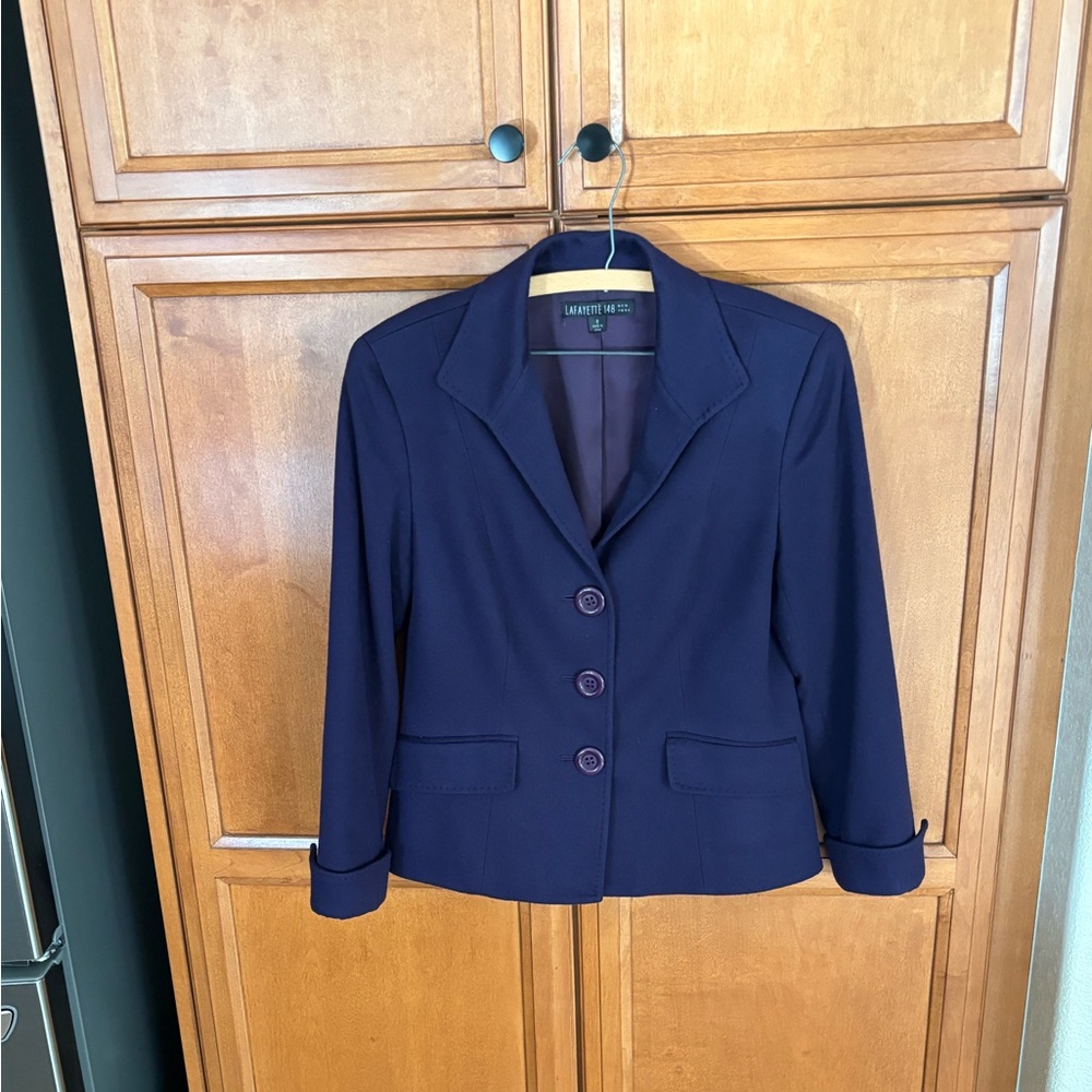 LAFAYETTE 148 NEW YORK WOMEN'S PURPLE CASHMERE BLAZER : Size 8